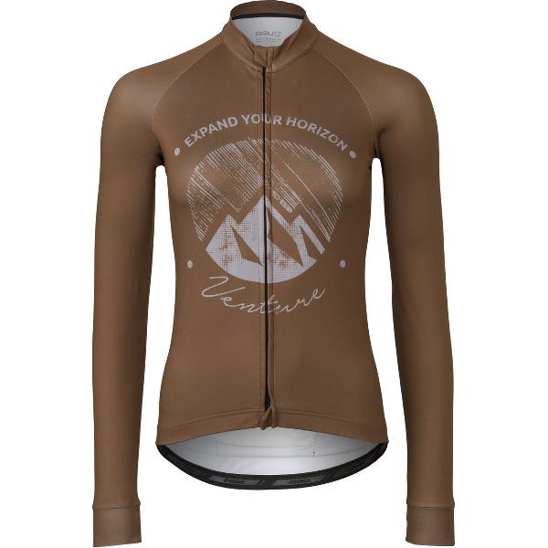 Gravel Fietsshirt Lange Mouwen Venture Dames - Bruin - XL