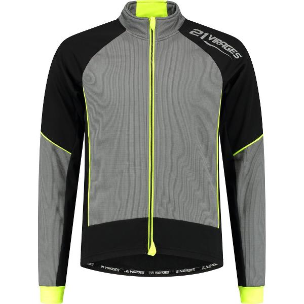 21Virages Jovani fietsjack windprotect Heren Zwart Fluo - M