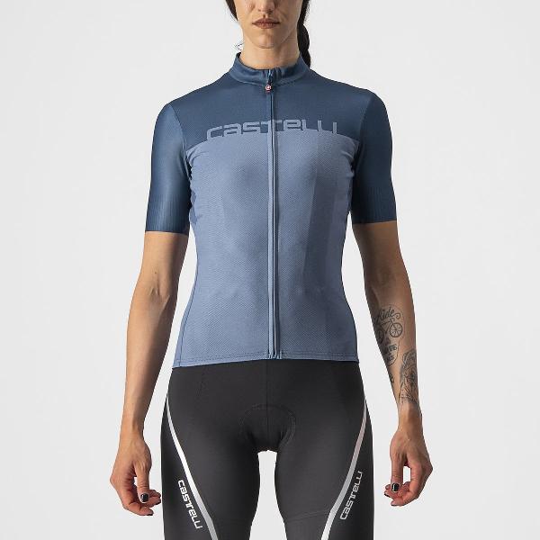 Castelli Fietsshirt Korte Mouwen Dames Blauw - VELOCISSIMA JERSEY LIGHT STEEL BLUE MOONLIT OCEAN-S