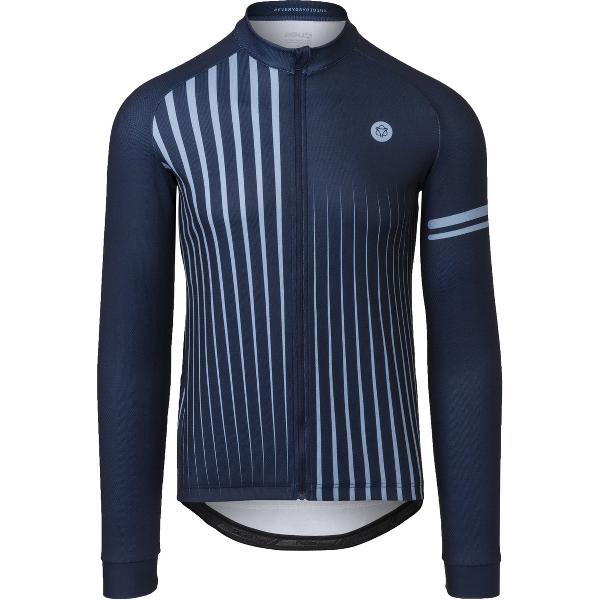 AGU Faded Stripe Fietsshirt Lange Mouwen Essential Heren - Deep Blue - Maat XXL