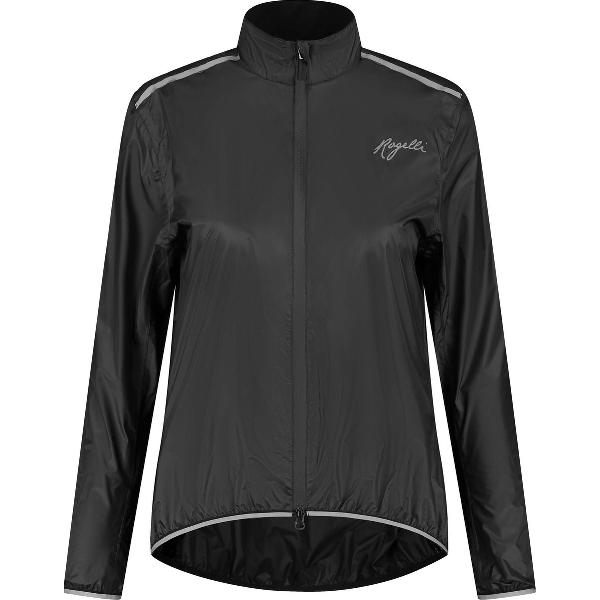 Rogelli Essential Regenjas - Fietsregenjack - Dames - Zwart - Maat XL