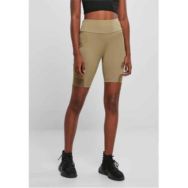 Urban Classics - High Waist Tech Mesh Korte cycle broek - 4XL - Groen