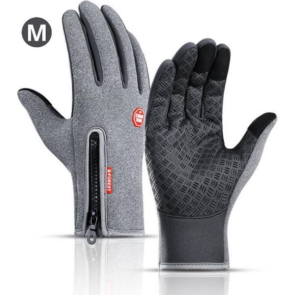 Bovista Handschoenen - Touchscreen Handschoenen - Fietshandschoenen - Winter - Heren - Wielrenhandschoenen - Grijs - Maat M