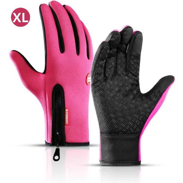 Bovista Handschoenen - Touchscreen Handschoenen - Fietshandschoenen - Winter - Heren - Wielrenhandschoenen - Roze - Maat XL