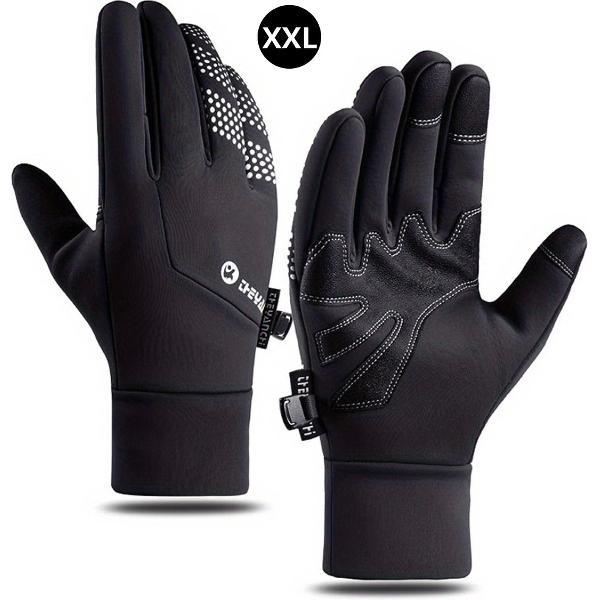 Bovista Winterhandschoen - Handschoenen - Touchscreen Handschoenen - Wielrenhandschoenen - Fietshandschoenen - Winter - Zwart - Maat XXL