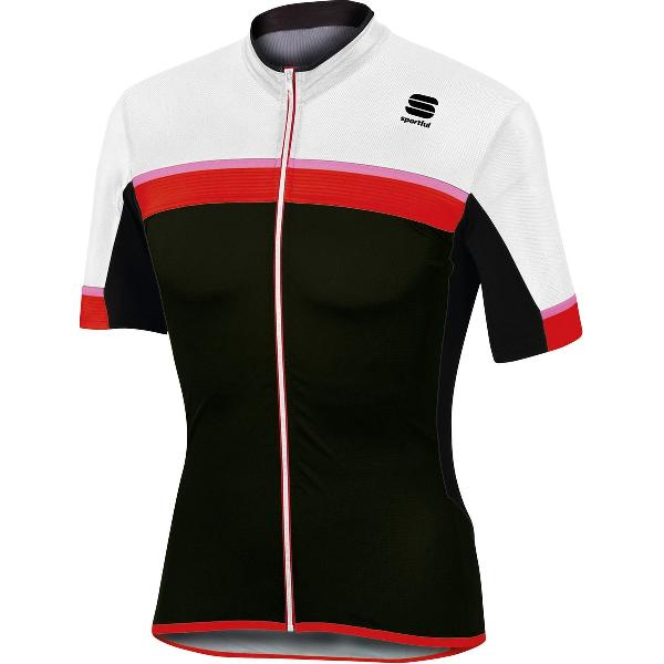 Sportful Pista Fietsshirt korte mouwen Heren wit/zwart Maat M