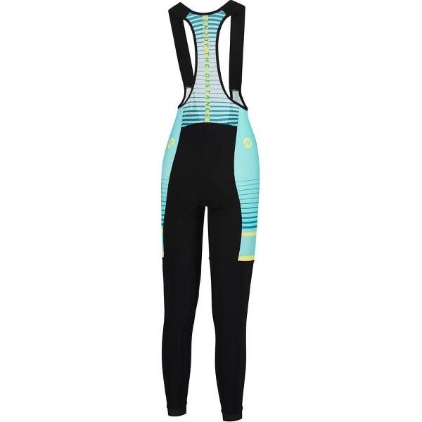 Rogelli Impress Lange Fietsbroek - Dames - Zwart, Turquoise, Geel - Maat S