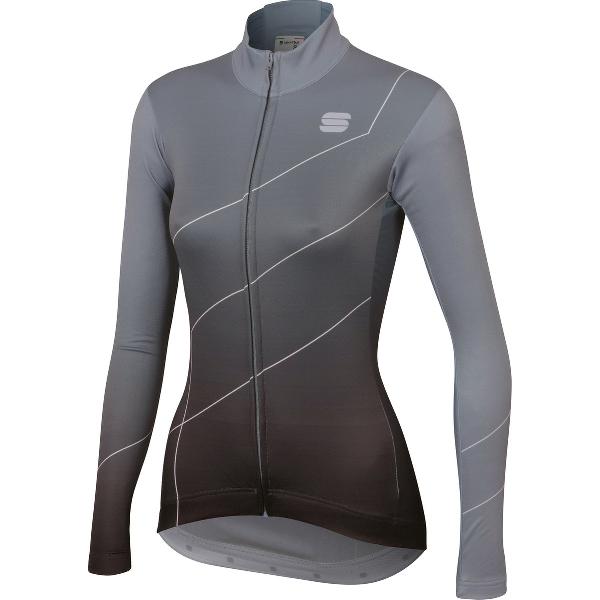 Sportful Shade Dames Fietsshirt Met Lange Mouwen Cement Grijs Zwart