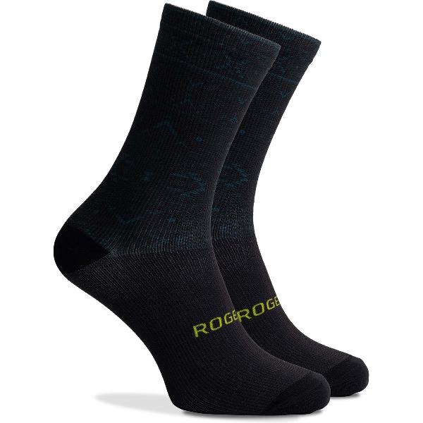 Rogelli Aztec Fietssokken - Heren - Zwart, Blauw, Lime - Maat 36-41