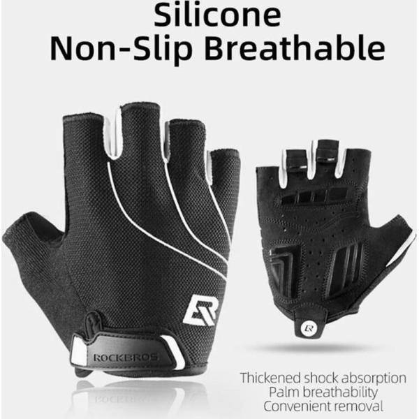 RockBros - Fingerless Gloves (S107-M) - with Comfortable Design, from Breathable Fabric, Size M - Black