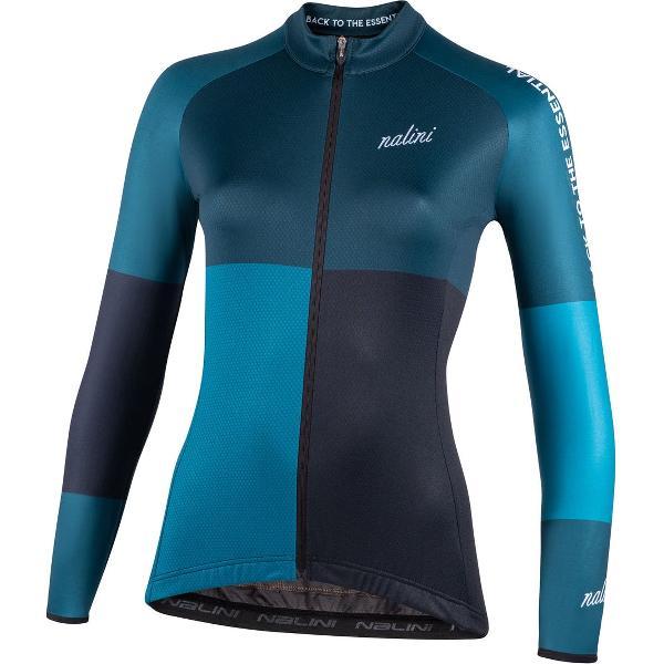 Nalini - Dames - Fietsshirt - Lange Mouwen - Wielrenshirt - Groen - Blauw - NEW LS COLOR LADY J - M