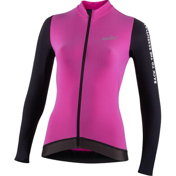 Nalini - Dames - Fietsshirt - Lange Mouwen - Wielrenshirt - Roze - Zwart - NEW LS LADY FIT J - XXL