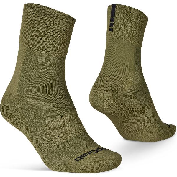 GripGrab - Lightweight SL Performance Zomer Fietssokken 1 Paar Coolmax Wielersport Sokken Regular Cut - Olijf Groen - Unisex - Maat XS (35-38)