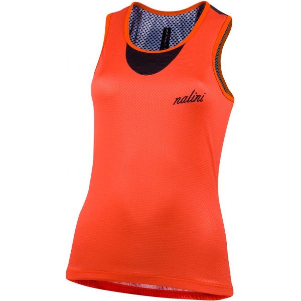 Nalini - Dames - Fietsshirt - Mouwloos - Wielrenshirt - Zwart - Oranje - TANK TOP LADY - S