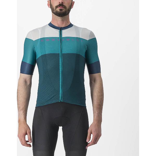 Castelli Sezione Jersey Met Korte Mouwen Blauw XL Man