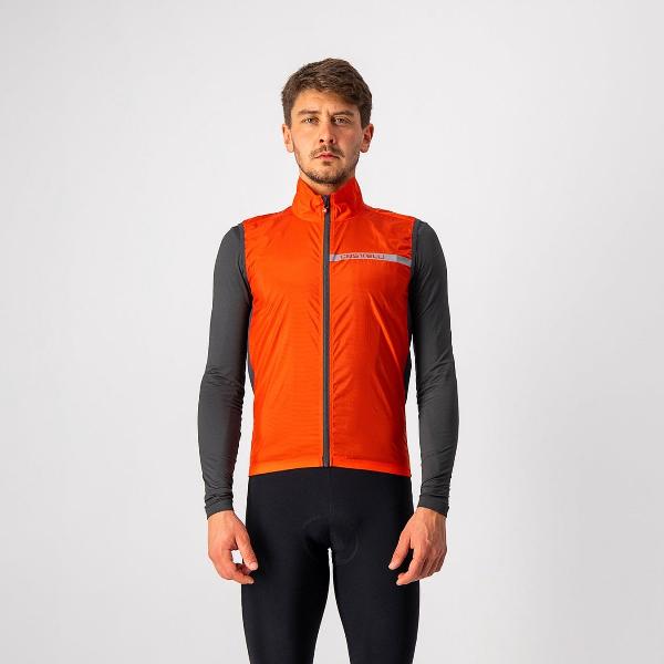 Castelli SQUADRA STRETCH VEST Fiery Red/Dark Gray - Mannen - maat XL