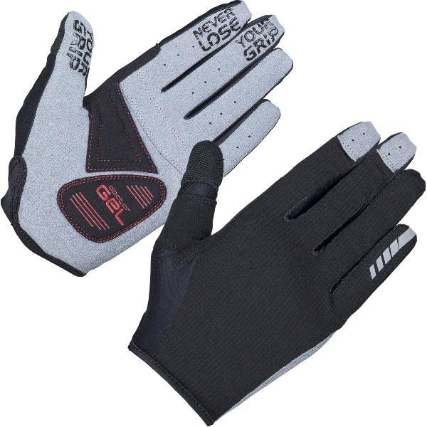 GripGrab - Shark Padded Lange Vinger Zomer MTB Gravel Fietshandschoenen - Zwart - Unisex - Maat M