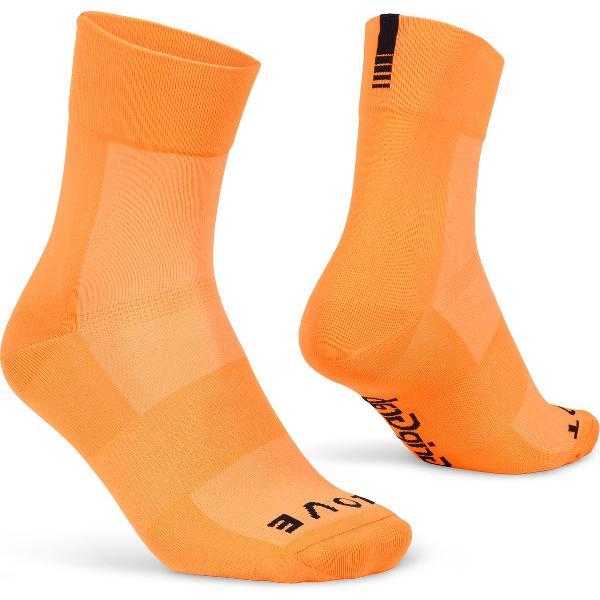 GripGrab - Lightweight SL Performance Zomer Fietssokken Wielersport Sokken - Oranje Hi-Vis - Unisex - Maat L