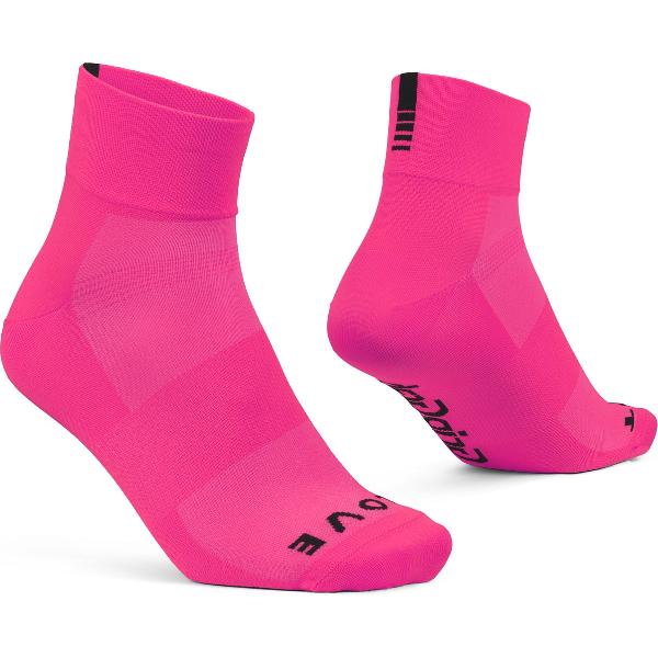 GripGrab - Lightweight SL Short Performance Zomer Fietssokken Wielersport Sokken - Roze Hi-Vis - Unisex - Maat L