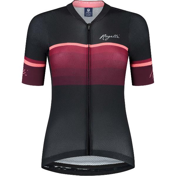 Rogelli Impress II Fietsshirt - Korte Mouwen - Dames - Bordeaux, Koraal, Zwart - Maat S