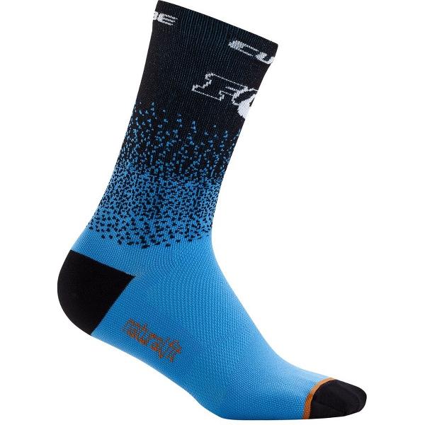 CUBE Sportsokken High Cut X Actionteam - Fietssokken - Blauw/Zwart - Maat 40-43