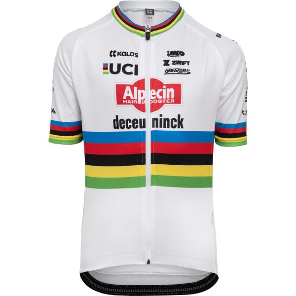 Kids Fietsshirt ALPECIN-DECEUNINCK WERELDKAMPIOEN MATHIEU VAN DER POEL KALAS Maat 122