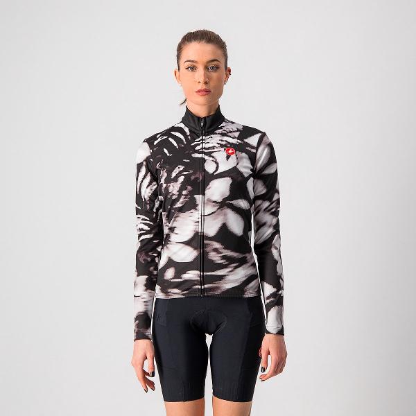 Castelli Fietsshirt lange mouwen Dames Zwart Wit - UNLIMITED W THERMAL JERSEY BLACK WHITE - S