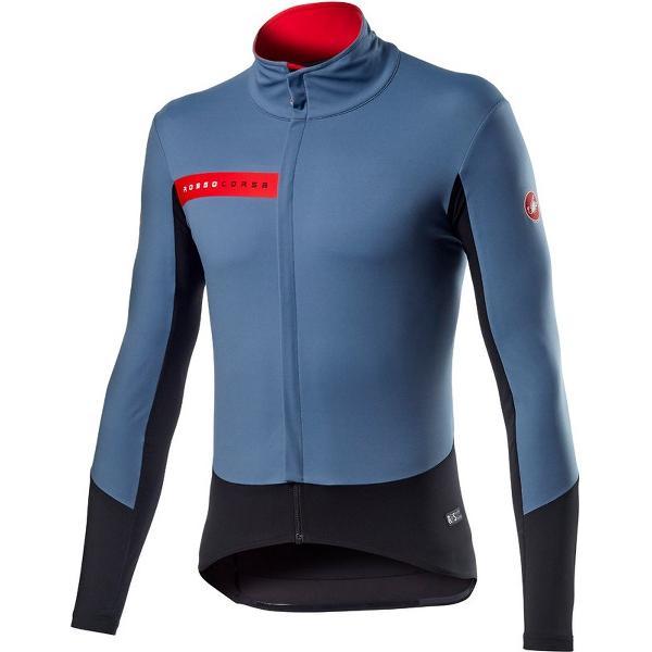 Castelli Fietsjack Lange mouwen Rain or Shine Heren Blauw Zwart - Beta RoS Jacket Light Steel Blue Black - M