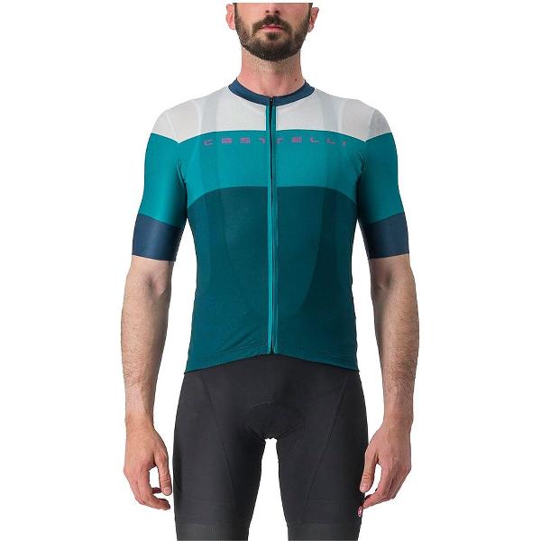 Castelli Sezione Jersey Met Korte Mouwen Blauw S Man