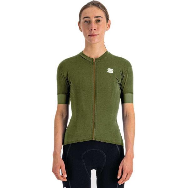 Sportful Monocrom Korte Mouwen Fietsshirt Groen L Vrouw