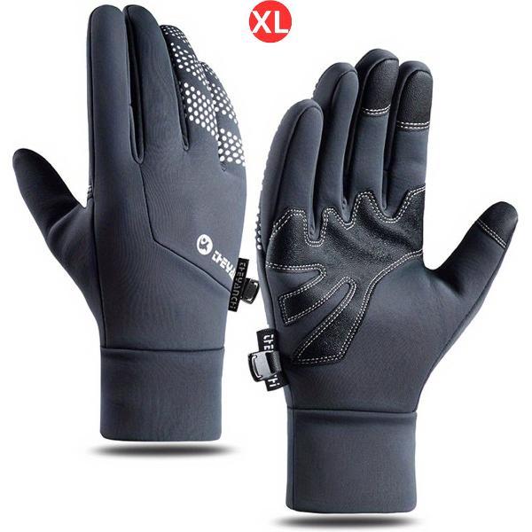 Livano Winterhandschoen - Handschoenen - Touchscreen Handschoenen - Wielrenhandschoenen - Fietshandschoenen - Winter - Grijs - Maat XL