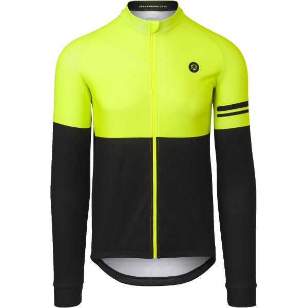 AGU Duo Fietsshirt Lange Mouwen Essential Heren - Black/Yellow - Maat XL