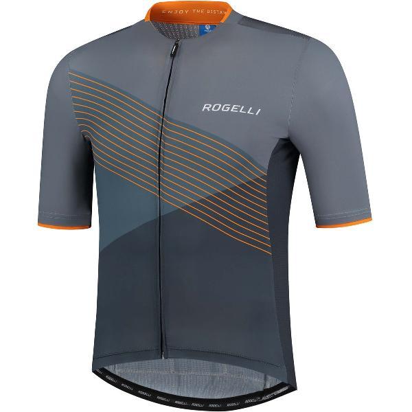 Rogelli Spike Fietsshirt - Korte Mouwen - Heren - Grijs, Oranje - Maat 3XL