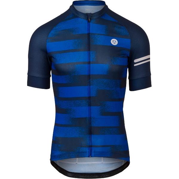 AGU Grainy Stripe Fietsshirt Essential Heren - Deep Blue - M