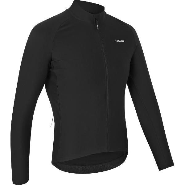 GripGrab - ThermaPace Thermo Fietsshirt Lange Mouwen Lente Herfst Wielrenshirt Cycling Jersey - Zwart - Heren - Maat S