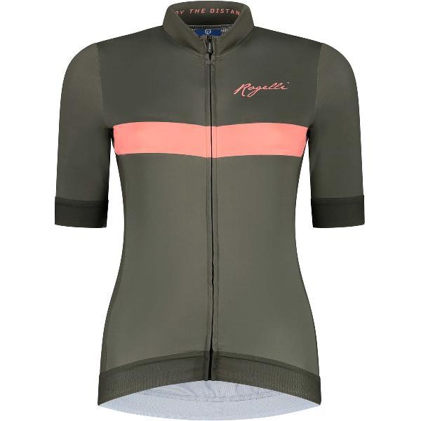 Rogelli Prime Fietsshirt - Korte Mouwen - Dames - Groen, Koraal - Maat XS