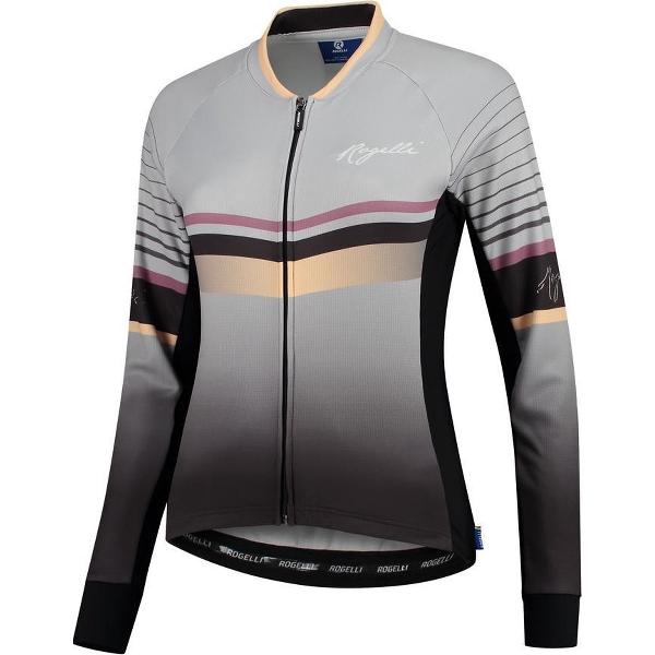 Rogelli Impress Fietsshirt - Lange Mouwen - Dames - Grijs, Goud - Maat XL