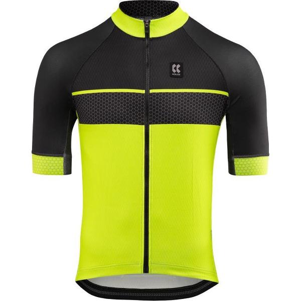 Kalas Pure Z Fietsshirt Heren Zwart/Fluo Geel Maat 2/S