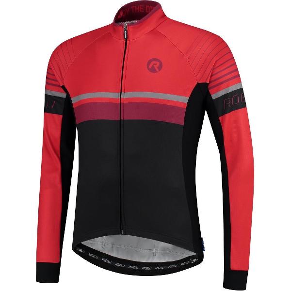 Rogelli Hero Fietsshirt - Lange Mouwen - Heren - Grijs, Zwart, Bordeaux - Maat L