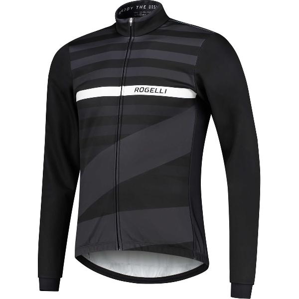 Rogelli Stripe Fietsjack Winter - Heren - Zwart, Wit - Maat M