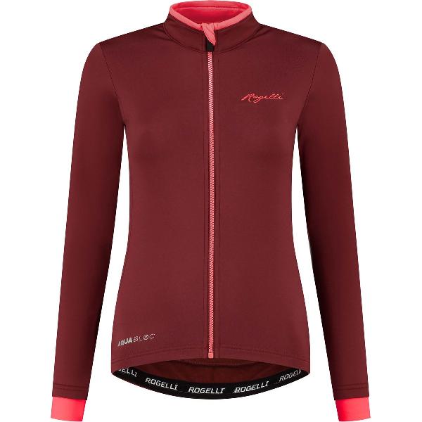 Rogelli Essential Fietsshirt - Lange Mouwen - Dames - Bordeaux, Coral - Maat XS