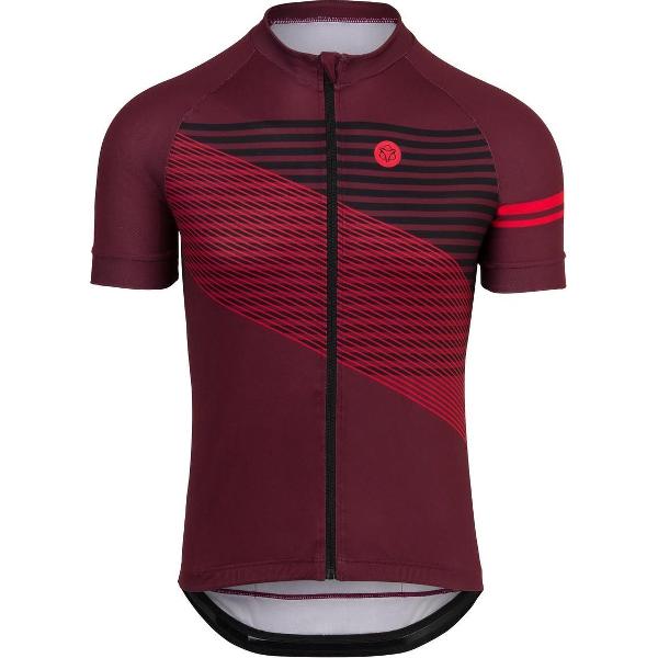 AGU Striped Fietsshirt Essential Heren - Rood - XL