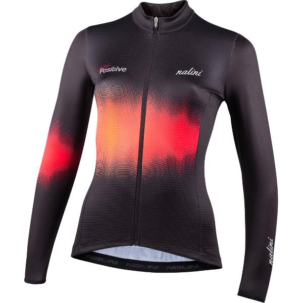 Nalini - Dames - Fietsshirt - Lange Mouwen - Wielrenshirt - Zwart - STRIPES LADY JERSEY - XL