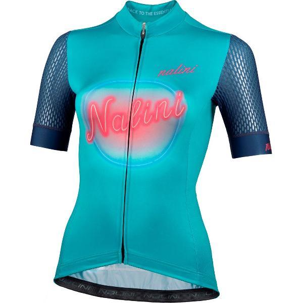 Nalini Dames Fietsshirt korte mouwen - wielrenshirt Blauw Zwart - HOLLYWOOD LADY JERSEY Octane/Black - M