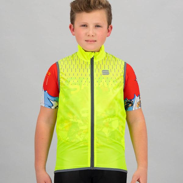 Sportful Windstopper mouwloos Kids Fluo - KID REFLEX VEST YELLOW FLUO - 12Y