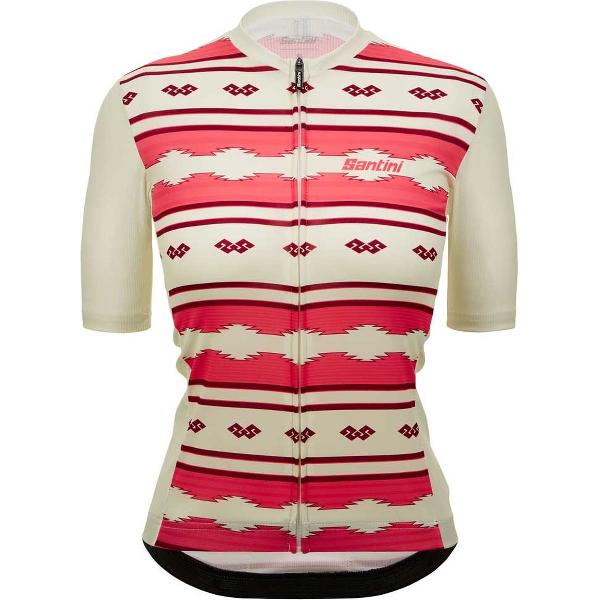 Santini Pendelton Korte Mouwen Fietsshirt Beige,Roze S Vrouw