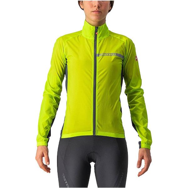 Castelli SQUADRA STRETCH fietsjas Dames ELECTRIC LIME/DARK GRAY - Vrouwen - maat XS