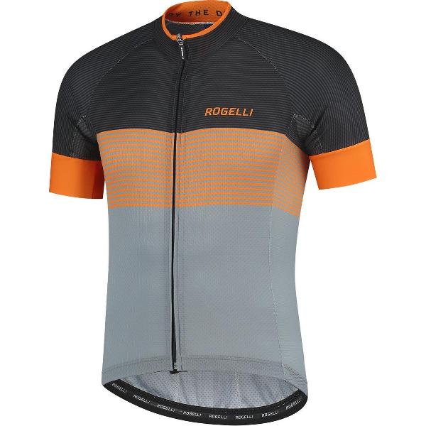 Rogelli Boost Fietsshirt - Korte Mouwen - Heren - Grijs, Zwart, Oranje - Maat S