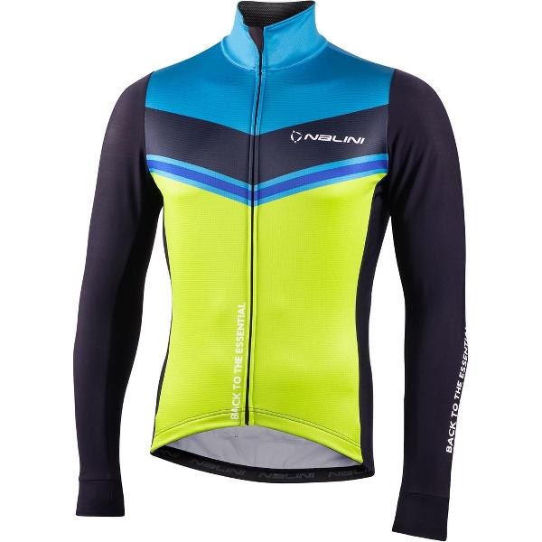 Nalini - Heren - Fietsjack winter - Winddicht Warm Wielrenjack - Blauw - Groen - ASFALTO JKT - S