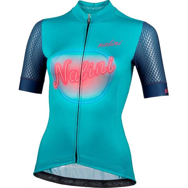 Nalini Dames Fietsshirt korte mouwen - wielrenshirt Blauw Zwart - HOLLYWOOD LADY JERSEY Octane/Black - S